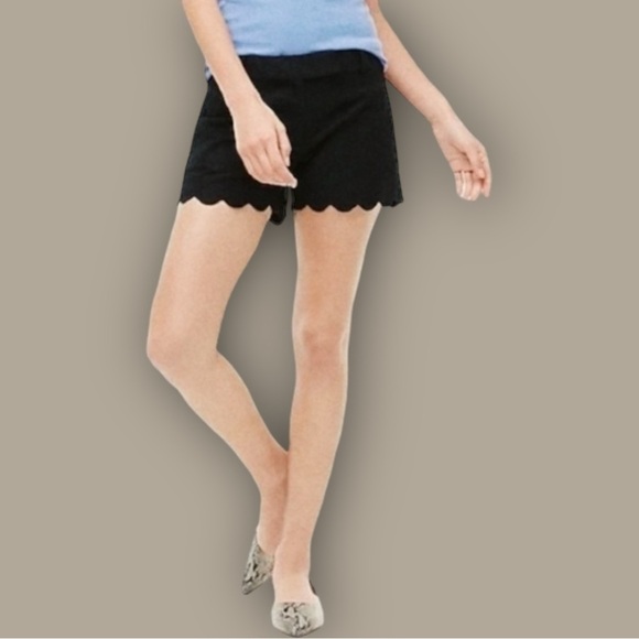 J. Crew ‘4” Linen-Cotton Scalloped Hem Short’ in Black Size 0 - Picture 4 of 16